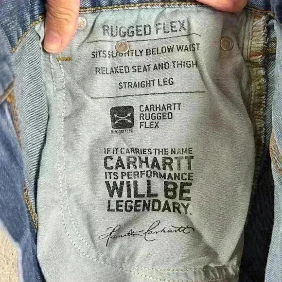 CARHARTT Classic Relaxed Fit Light Wash Distressed Jeans Work Denim Men 38 x 34 - Picture 8 of 12